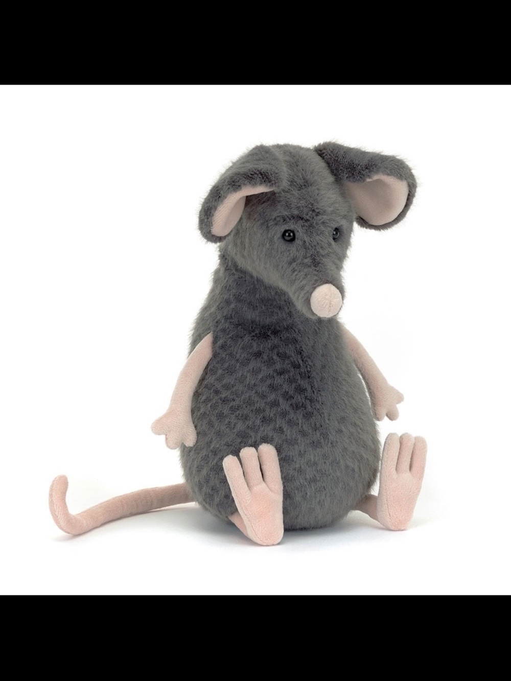 Jellycat Gray Mouse with Pink Accents